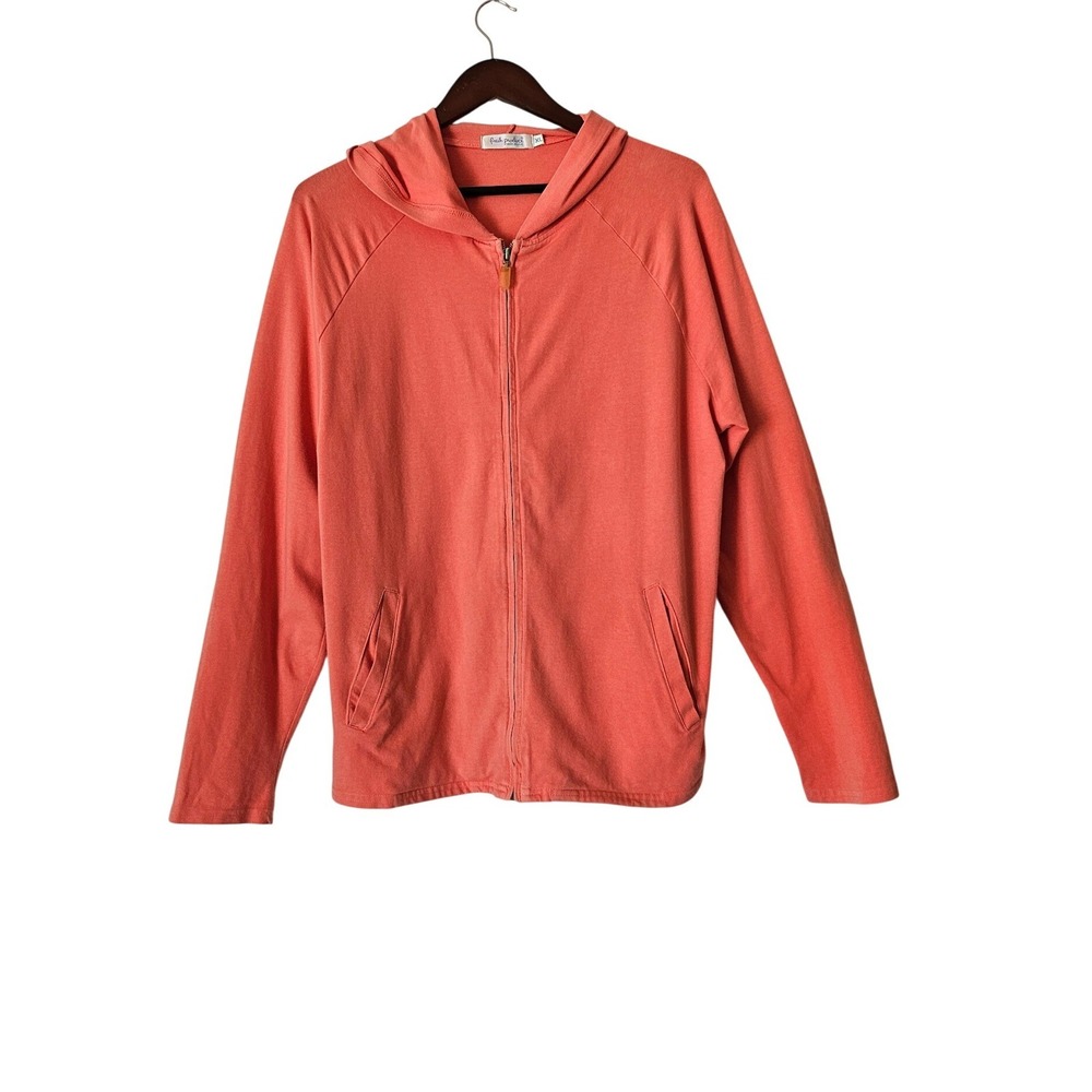 Fresh Produce Salmon Coral Full Zip Hoodie Size XL Made USA Lightweight Coastal